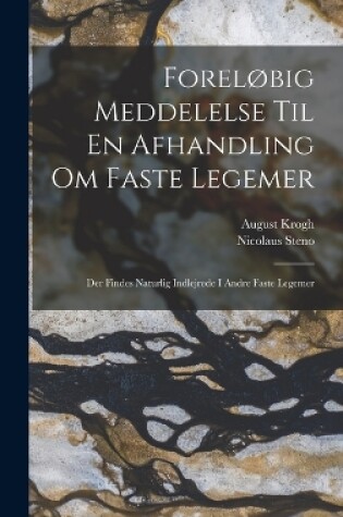 Cover of Foreløbig Meddelelse Til En Afhandling Om Faste Legemer