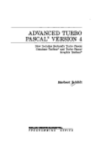 Cover of Advanced Turbo PASCAL