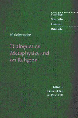 Cover of Malebranche: Dialogues on Metaphysics and on Religion