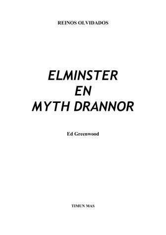 Book cover for Elminster En Myth Drannor