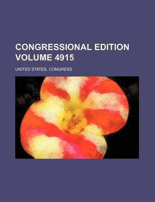 Book cover for Congressional Edition Volume 4915