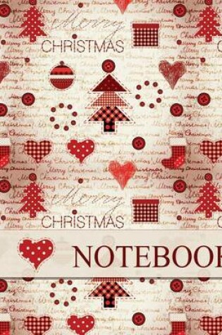 Cover of Christmas Notebook, Holiday Notebook, Journal & Notes, Christmas Jotter Book (Happy Christmas Hearts)