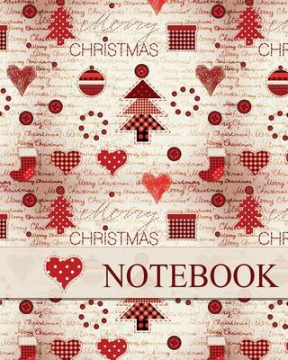 Book cover for Christmas Notebook, Holiday Notebook, Journal & Notes, Christmas Jotter Book (Happy Christmas Hearts)