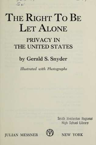 Cover of The Right to Be Let Alone