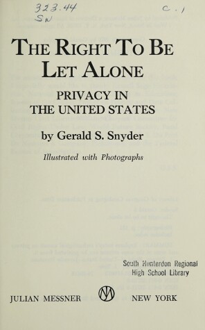 Book cover for The Right to Be Let Alone