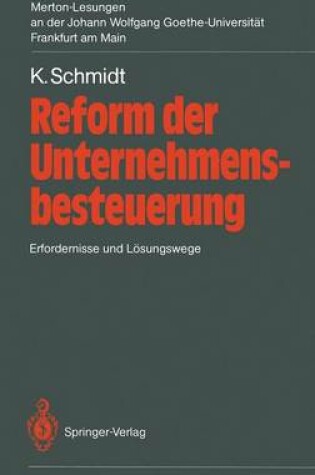 Cover of Reform der Unternehmensbesteuerung