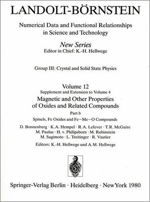 Cover of Spinels, Fe Oxides, and Fe-Me-O Compounds / Spinelle, Fe-Oxide Und Fe-Me-O-Verbindungen