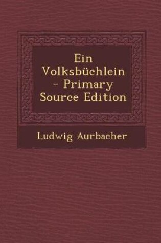Cover of Ein Volksbuchlein