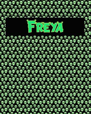 Book cover for 120 Page Handwriting Practice Book with Green Alien Cover Freya