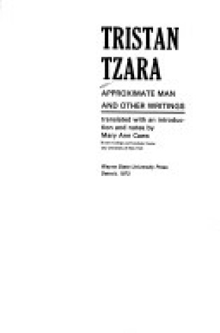 Cover of Approximate Man, and Other Writings