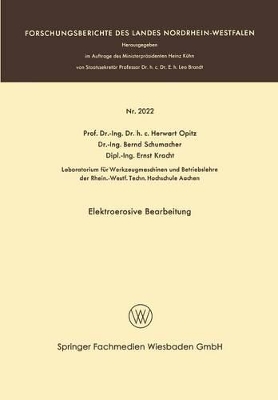 Book cover for Elektroerosive Bearbeitung