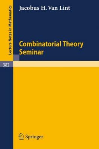 Cover of Combinatorial Theory Seminar Eindhoven University of Technology