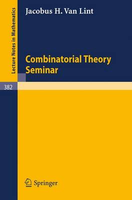 Book cover for Combinatorial Theory Seminar Eindhoven University of Technology