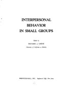 Book cover for Interpersonal Behaviour in Small Groups