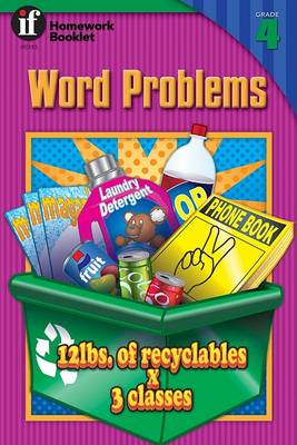 Book cover for Word Problems Homework Booklet, Grade 4