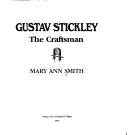 Book cover for Gustav Stickley the Crafts