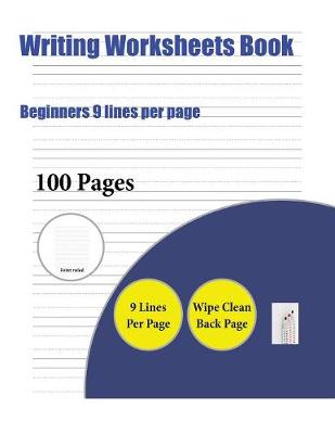 Cover of Writing Worksheets Book (Beginners 9 lines per page)