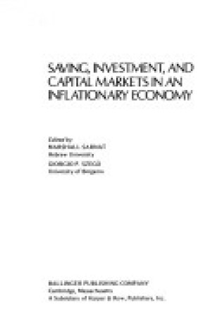 Cover of Saving, Investment and Capital