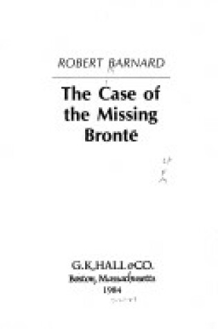 Cover of Missing Bronte