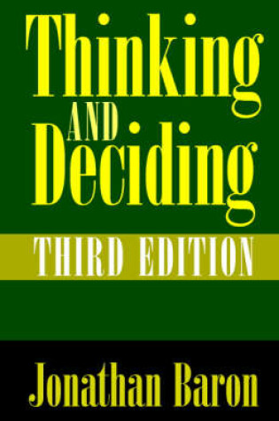 Cover of Thinking and Deciding