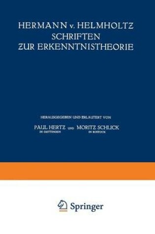Cover of Hermann V. Helmholtz Schriften Zur Erkenntnistheorie