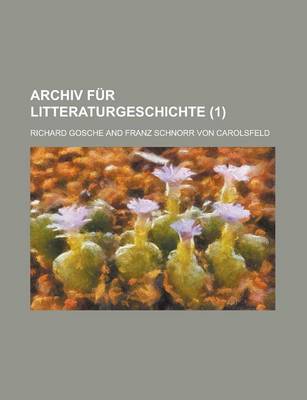 Book cover for Archiv Fur Litteraturgeschichte (1)