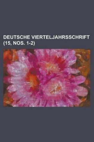 Cover of Deutsche Vierteljahrsschrift (15, Nos. 1-2)