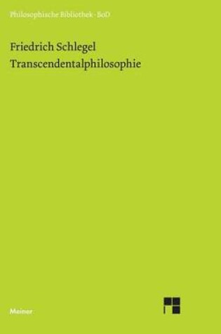 Cover of Transcendentalphilosophie: (Jena 1800-1801)