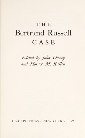 Book cover for The Bertrand Russell Case