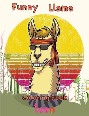 Book cover for Funny Llama Coloring Book teen