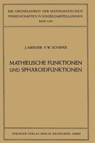 Cover of Mathieusche Funktionen Und Spharoidfunktionen