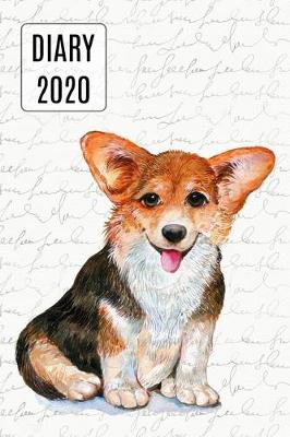 Book cover for 2020 Daily Diary Planner, Watercolor Corgi