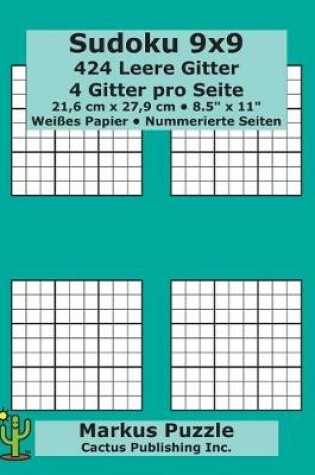 Cover of Sudoku 9x9 - 424 leere Gitter