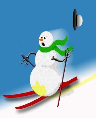 Cover of Funny Snowman Ski Skiing Joke Silly Humor School Comp Book 130 Pages