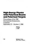 Cover of High-Energy Physics with Polarized Beams and Polarized Targets