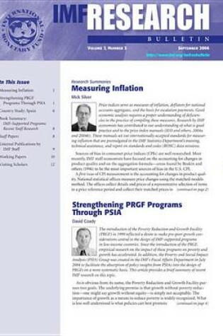 Cover of IMF Research Bulletin, September 2006