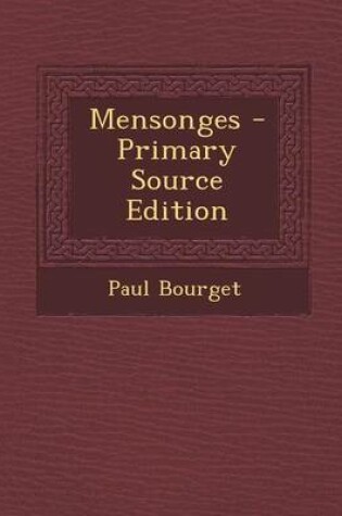 Cover of Mensonges