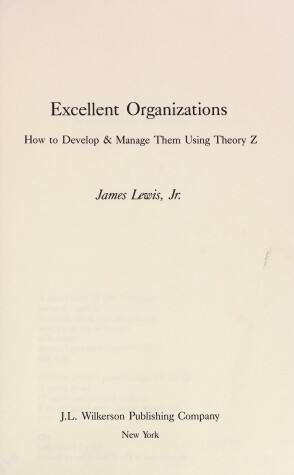 Book cover for Excellent Organizations