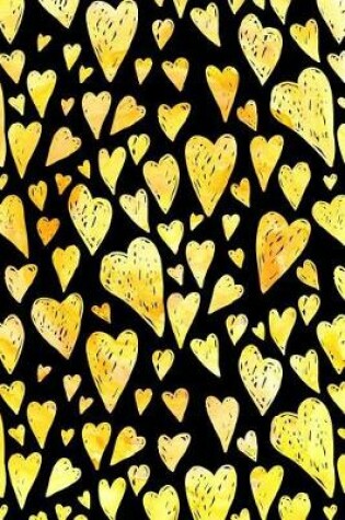 Cover of Journal Notebook Yellow Watercolor Hearts