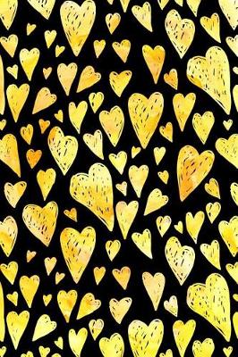 Book cover for Journal Notebook Yellow Watercolor Hearts