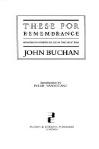 Cover of These for Remembrance