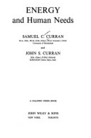 Cover of Curran: *Energy* & Human Needs