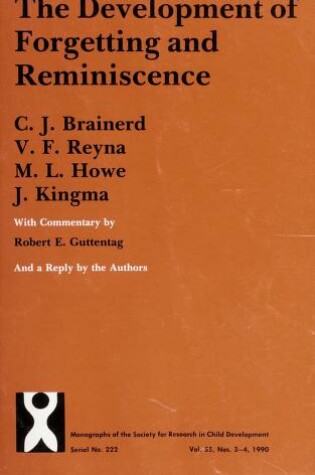 Cover of The Development of Forgetting and Reminiscence