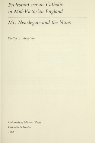 Cover of Protestant Versus Catholic in Mid-Victorian England