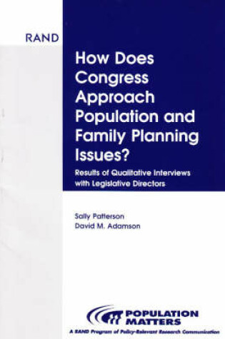 Cover of How Does Congress Approach Population and Family Planning Issues?