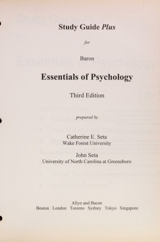 Cover of Study Guide Plus for Essentials of Psychology