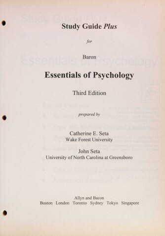 Book cover for Study Guide Plus for Essentials of Psychology