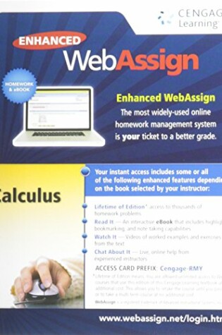 Cover of Webassign Printed Access Card for Calculus, Multi-Term Courses, Life of Edition