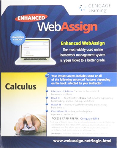 Book cover for Webassign Printed Access Card for Calculus, Multi-Term Courses, Life of Edition