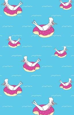 Cover of Journal Notebook Unicorns Floating In Doughnuts